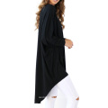 Kate Kasin Womens Casual Loose Long Batwing Sleeve High-Low Black Dress KK000706-1
